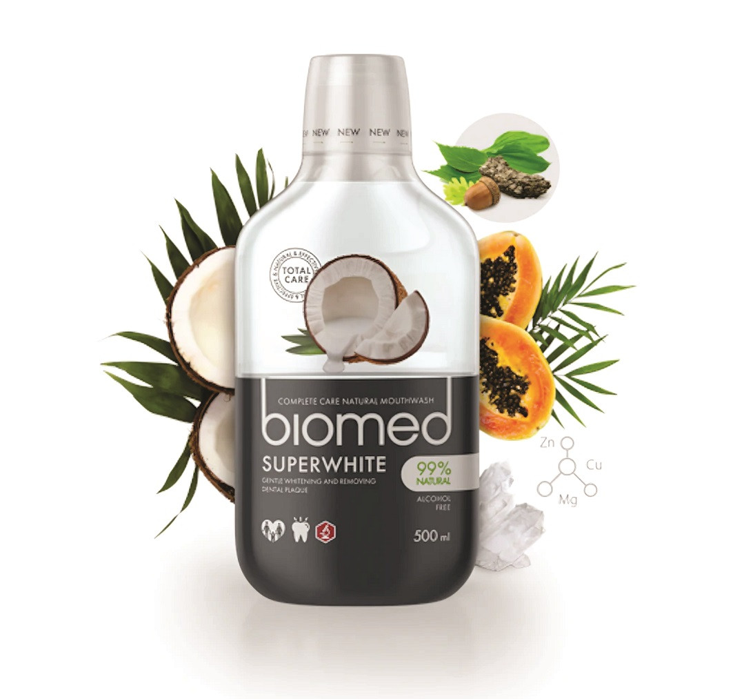 Biomed Superwhite ústní voda 500ml - pasta-splat.cz - dokonalé pasty ...