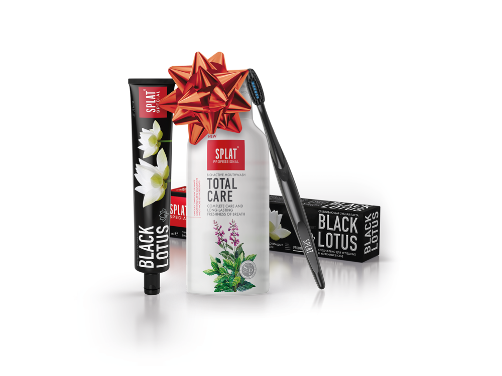 4603014019646_01_Vanocni_SPLAT_Trio_Black_Lotus_Total_Care_zubni_pasta_a_voda_s_kartackem_75plus275ml Vánoční SPLAT Trio Black Lotus zubní pasta 75ml & Total Care ústní voda 275ml s kartáčkem